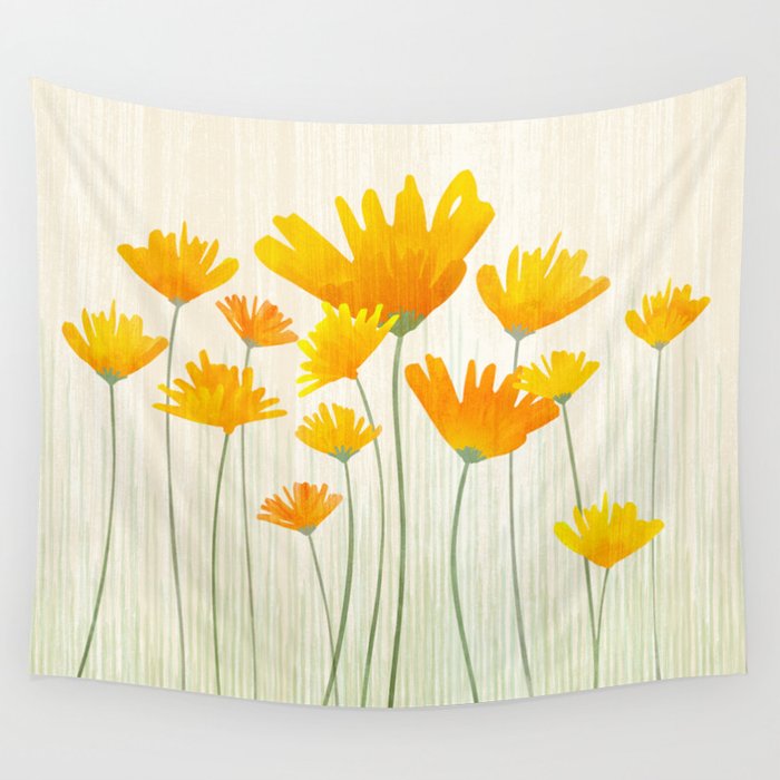 Golden Poppy Field Wall Tapestry Gallery Image 4