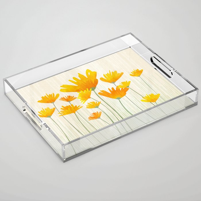 Golden Poppy Field Acrylic Tray Gallery Image 1