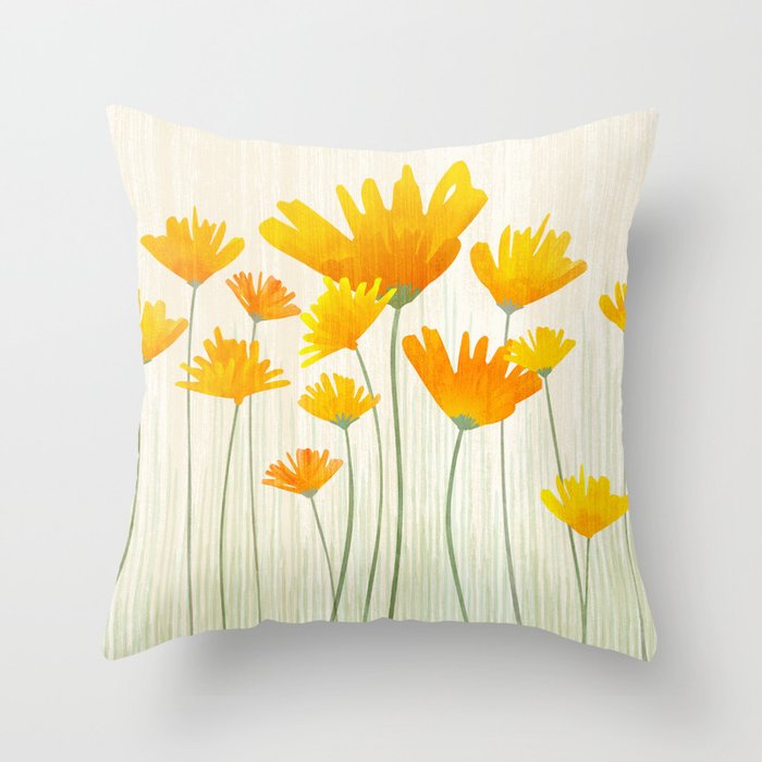 Golden Poppy Field Throw Pillow Gallery Image 6