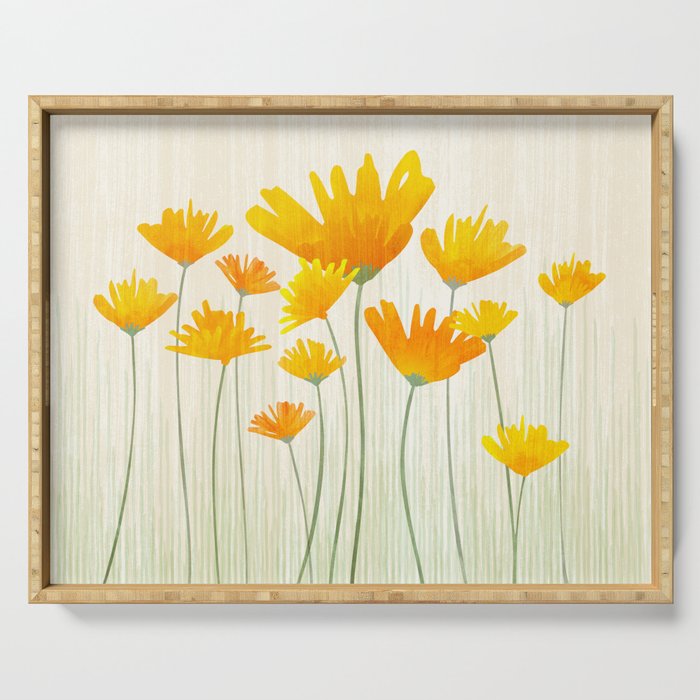 Golden Poppy Field Serving Tray Gallery Image 1