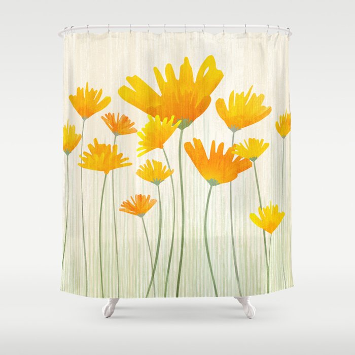 Golden Poppy Field Shower Curtain Gallery Image 1