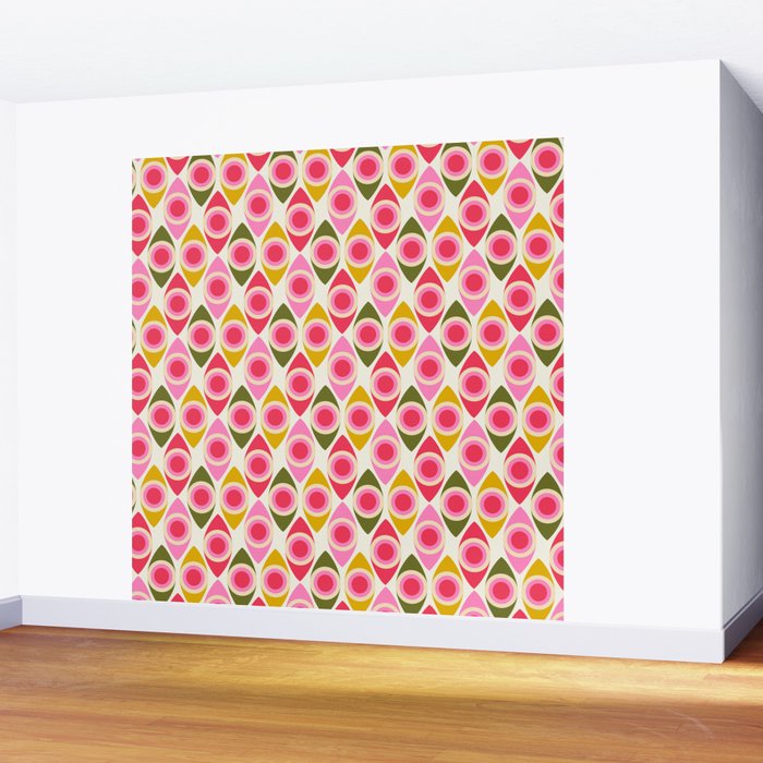 Mid Century Modern Geo pattern 2 Wall Mural Gallery Image 2
