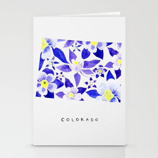 Colorado State Flower - Blue Columbine Stationery Card Gallery Image 1