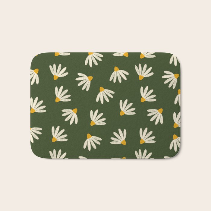 Oh! Daisy - green  Bath Mat Gallery Image 1