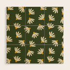 Oh! Daisy - green  Wood Wall Art Gallery Image 1