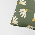 Oh! Daisy - green  Pillow Sham Gallery Image 4
