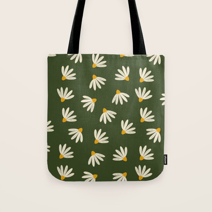 Oh! Daisy - green  Tote Bag Gallery Image 1