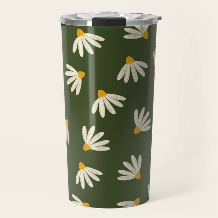 Oh! Daisy - green  Travel Mug Gallery Image 1