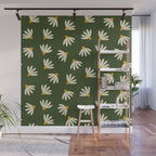 Oh! Daisy - green  Wall Mural Gallery Image 1