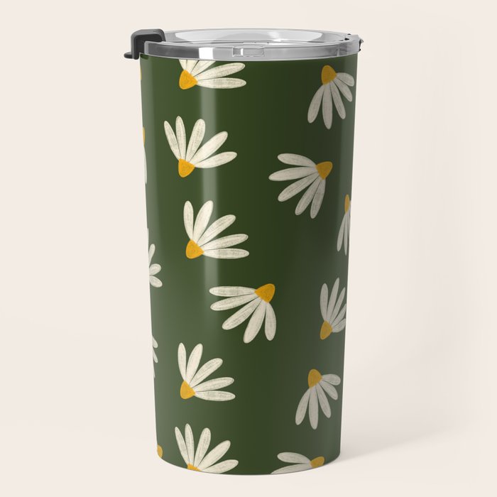 Oh! Daisy - green  Travel Mug Gallery Image 3