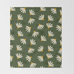 Oh! Daisy - green  Throw Blanket Gallery Image 2
