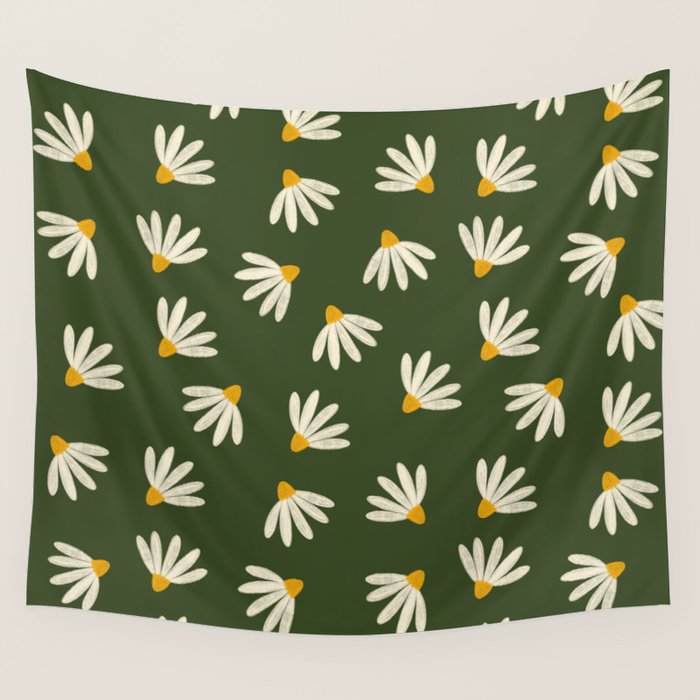 Oh! Daisy - green  Wall Tapestry Gallery Image 4