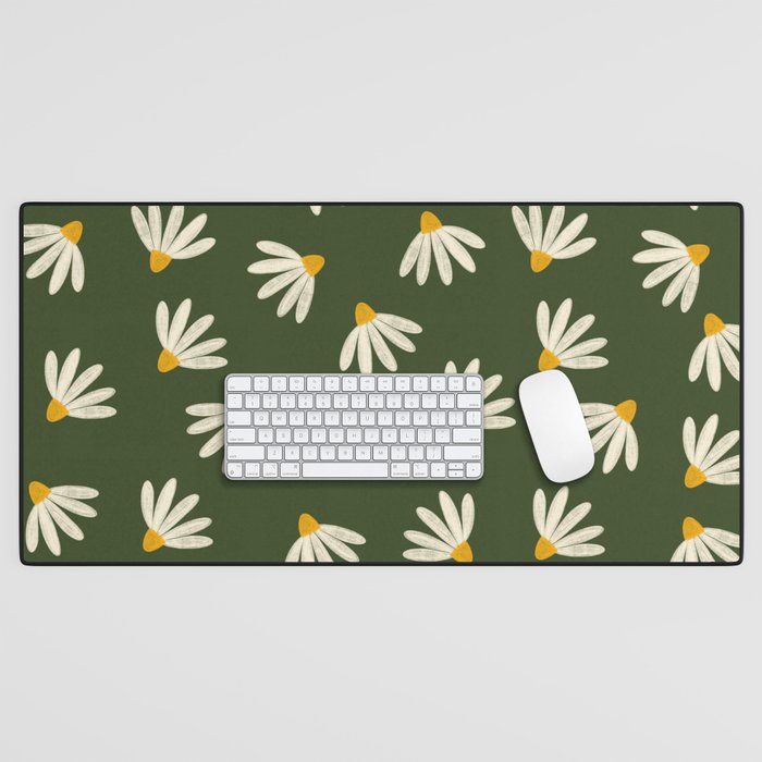 Oh! Daisy - green  Desk Mat Gallery Image 1