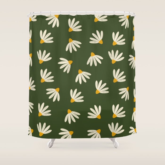 Oh! Daisy - green  Shower Curtain Gallery Image 1