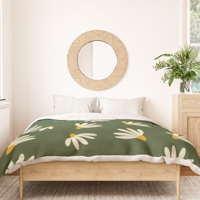 Oh! Daisy - green  Duvet Cover Gallery Image 3