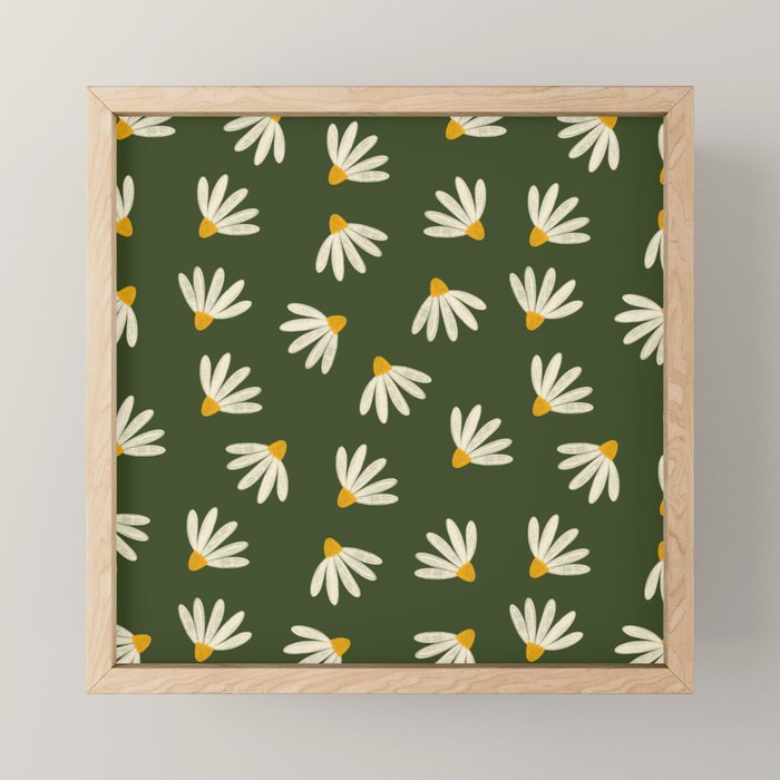 Oh! Daisy - green  Mini Art Print Gallery Image 1