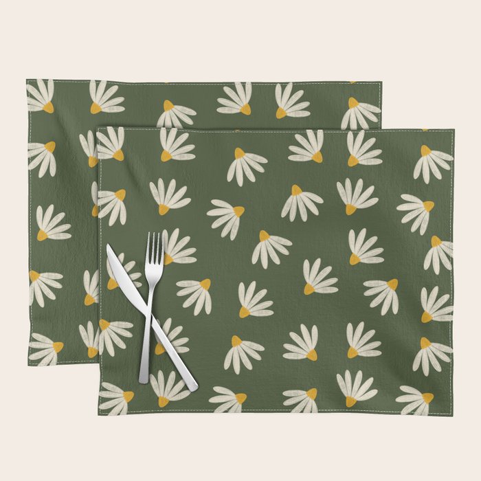 Oh! Daisy - green  Placemat Gallery Image 1
