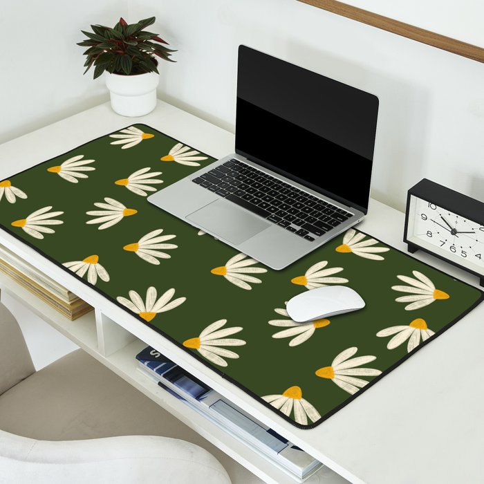Oh! Daisy - green  Desk Mat Gallery Image 2