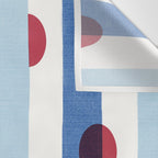 Handcrafted Blue Stripes and Red Dots Pattern Wall Tapestry Gallery Image 3