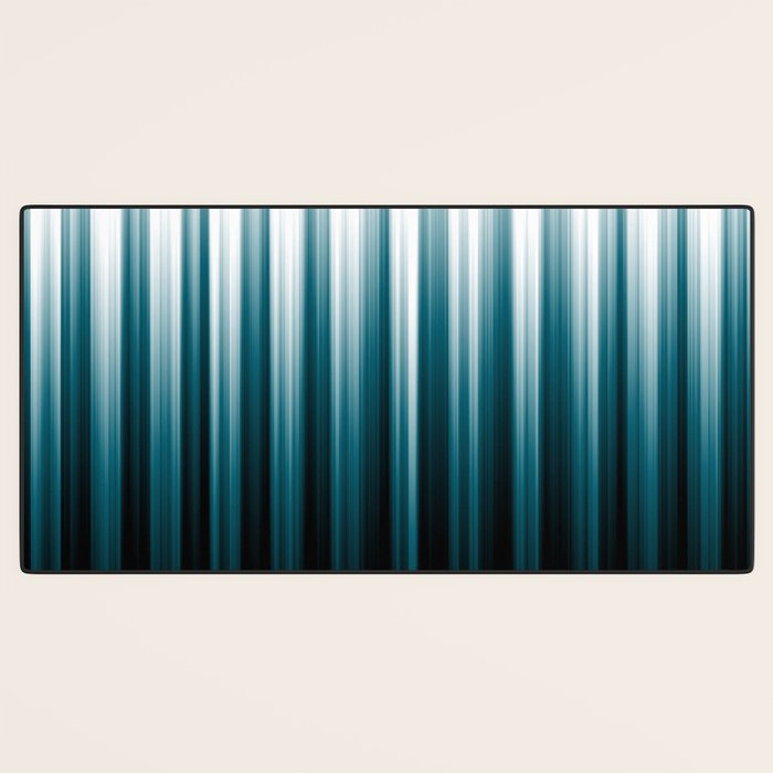 Tropical Dark Teal Inspired by 2020 Color Oceanside SW6496 Soft Vertical Blurred Line Pattern Desk Mat Gallery Image 3