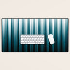 Tropical Dark Teal Inspired by 2020 Color Oceanside SW6496 Soft Vertical Blurred Line Pattern Desk Mat Gallery Image 1