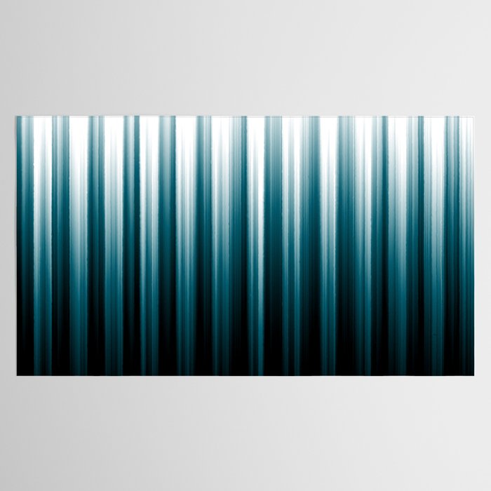 Tropical Dark Teal Inspired by 2020 Color Oceanside SW6496 Soft Vertical Blurred Line Pattern Tablecloth Gallery Image 2