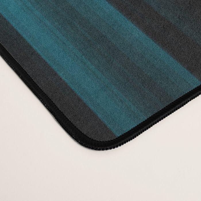 Tropical Dark Teal Inspired by 2020 Color Oceanside SW6496 Soft Vertical Blurred Line Pattern Desk Mat Gallery Image 4