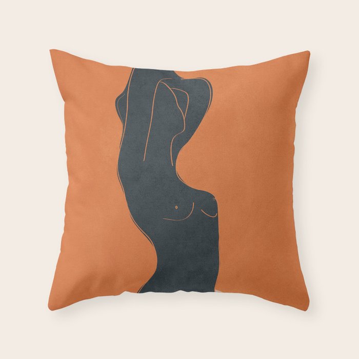 Abstract Nude IV Throw Pillow Gallery Image 1