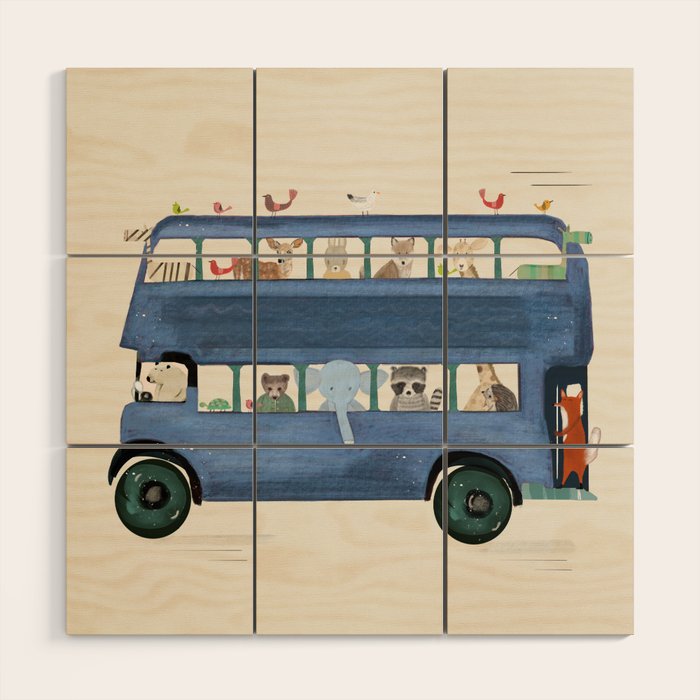 the big blue bus Wood Wall Art Gallery Image 1