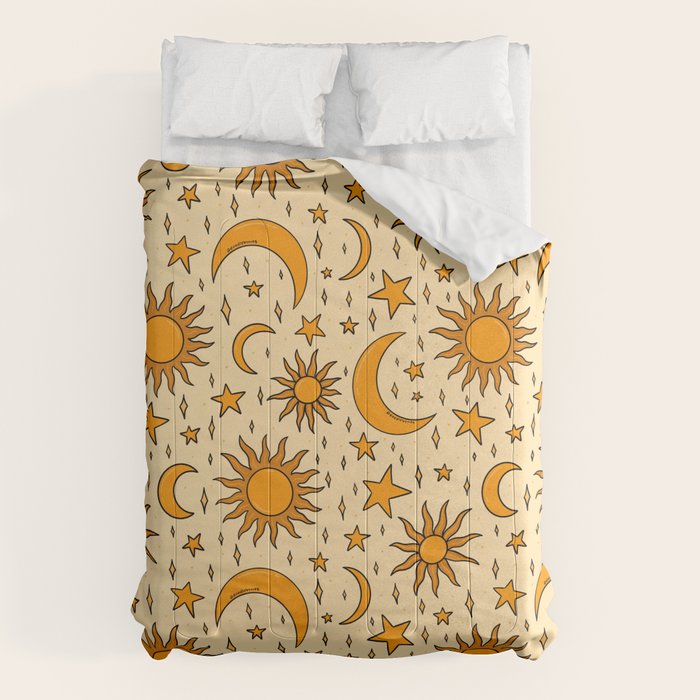 Vintage Sun and Star Print Comforter Gallery Image 6