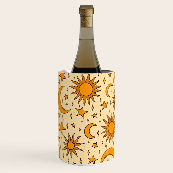 Vintage Sun and Star Print Wine Chiller Gallery Image 3
