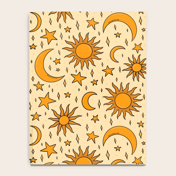 Vintage Sun and Star Print Notebook Gallery Image 4