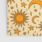 Vintage Sun and Star Print Poster Gallery Image 3