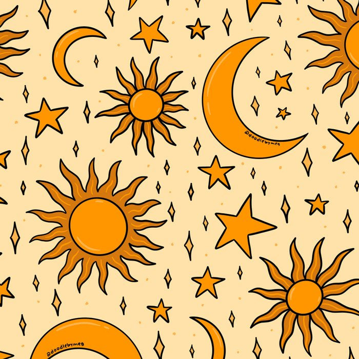 Vintage Sun and Star Print Coffee Mug Gallery Image 2