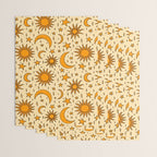 Vintage Sun and Star Print Wrapping Paper Gallery Image 3