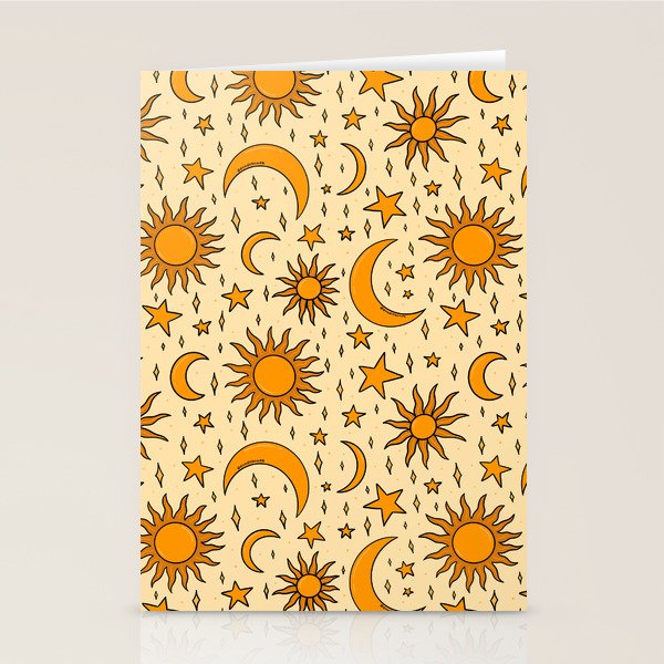 Vintage Sun and Star Print Stationery Card Gallery Image 2