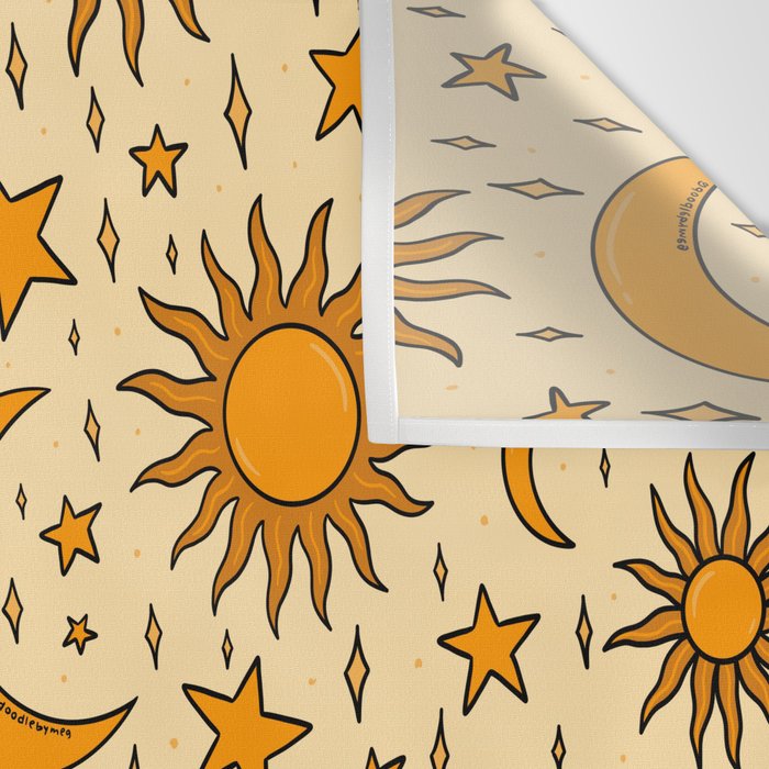 Vintage Sun and Star Print Wall Tapestry Gallery Image 3