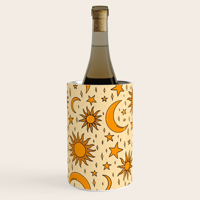 Vintage Sun and Star Print Wine Chiller Gallery Image 1