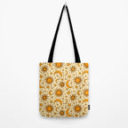 Vintage Sun and Star Print Tote Bag Gallery Image 2