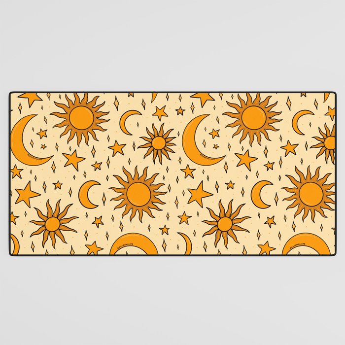 Vintage Sun and Star Print Desk Mat Gallery Image 3