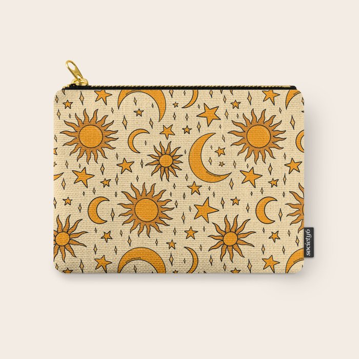 Vintage Sun and Star Print Carry All Pouch Gallery Image 1