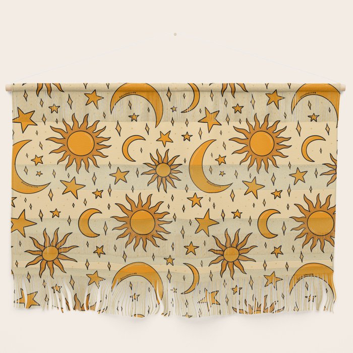 Vintage Sun and Star Print Wall Hanging Gallery Image 1