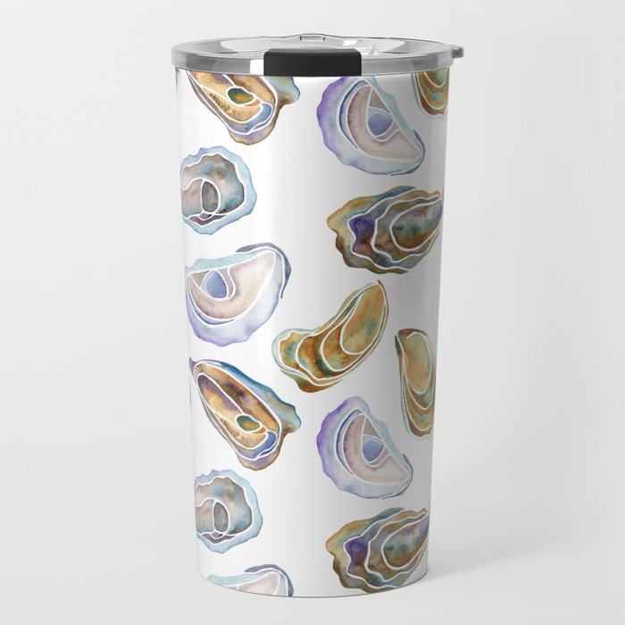 Watercolor Oysters Travel Mug Gallery Image 1