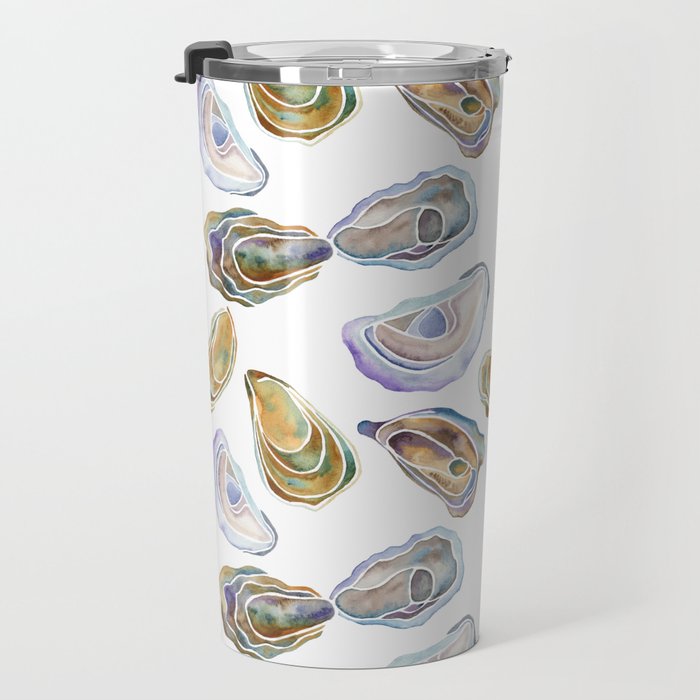 Watercolor Oysters Travel Mug Gallery Image 3