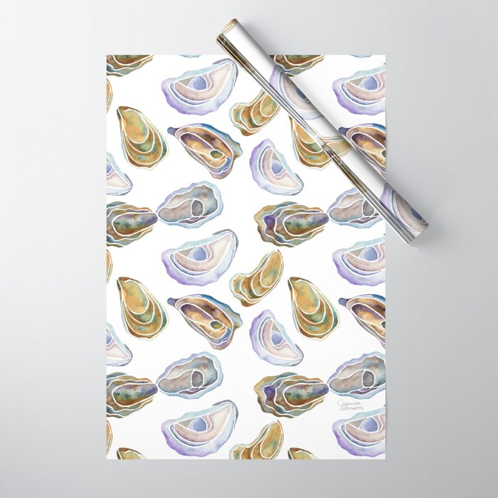 Watercolor Oysters Wrapping Paper Gallery Image 1