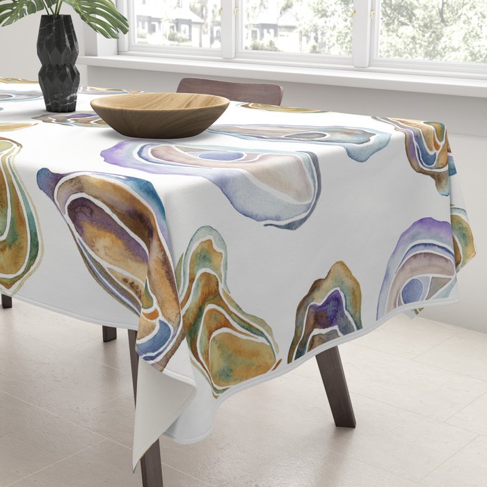 Watercolor Oysters Tablecloth Gallery Image 3