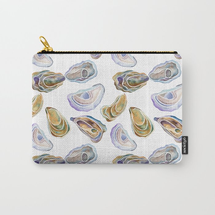 Watercolor Oysters Carry All Pouch Gallery Image 1