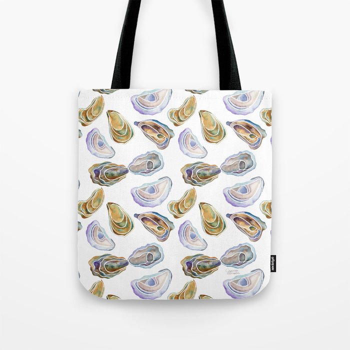Watercolor Oysters Tote Bag Gallery Image 1