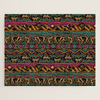 Mangatsika Mountain Stripe - Gold, pink, and teal Jigsaw Puzzle Gallery Image 1