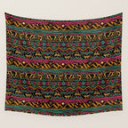 Mangatsika Mountain Stripe - Gold, pink, and teal Wall Tapestry Gallery Image 4